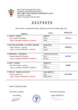 Raspored službenih osoba za 13. kolo 1. HNLŽ