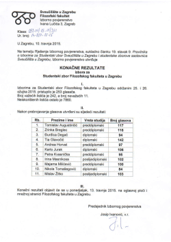 konačne rezultate izbora