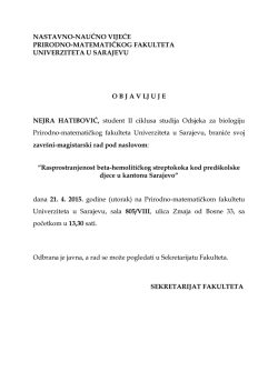 Odbrana II ciklus biologija Nejra Hatibović