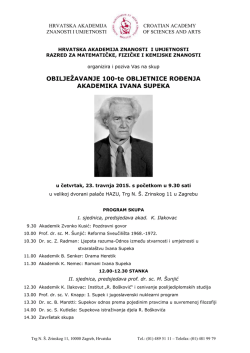 Poziv - Hrvatska akademija znanosti i umjetnosti