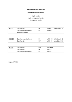 RASPORED PO DVORANAMA 180415