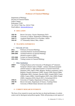 Curriculum Vitae - Department of Philology