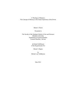 A Theology of Memory - Brandeis IR Home