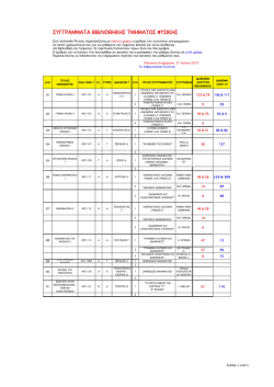 ΣΥΓΓΡΑΜΜΑΤΑ ΒΙΒΛΙΟΘΗΚΗΣ ΤΜΗΜΑΤΟΣ ΦΥΣΙΚΗΣ
