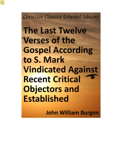 The Last Twelve Verses of the Gospel According to S. Mark