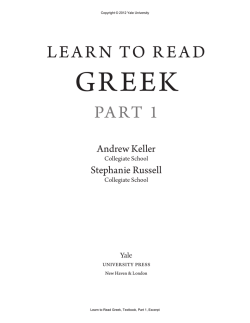 LEARN TO READ GREEk - Yale University Press
