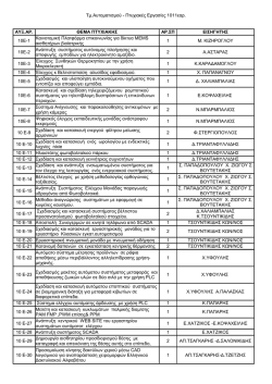 &Theta;έ&mu;&alpha;&tau;&alpha; &Pi;&tau;&upsilon;&chi;&iota;&alpha;&kappa;ώ&nu; &Epsilon;&rho;&gamma;&alpha;&sigma;&iota;ώ&nu; 1011&epsilon;&alpha;&rho;.