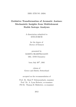 Oxidative Transformation of Aromatic Amines - ETH E