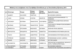 α/α Επώνυμο Όνομα Όνομα Πατέρα Όνομα Μητέρας Σχολή