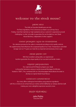 Welcome To The Steak House! PRIME BEEF