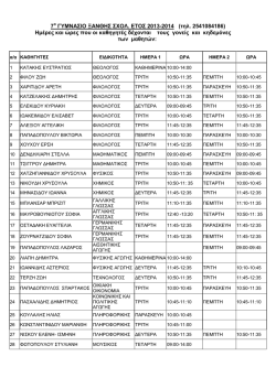 ώρες που δέχονται