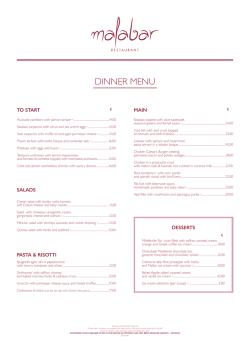 DINNER MENU