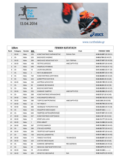 10km ΓΕΝΙΚΗ ΚΑΤΑΤΑΞΗ www.runthelake.gr