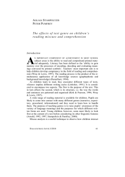 The effects of text genre on children`s reading miscues