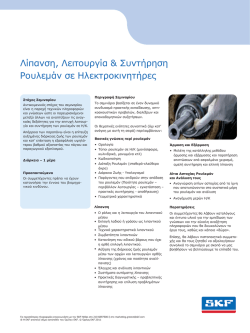 Τεχνολογίες Λίπανσης Ρουλεμάν