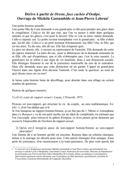 D&eacute;rive &agrave; partir de Oreste, face cach&eacute;e d`Oedipe