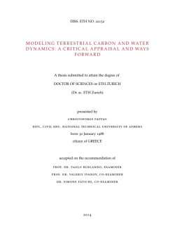 Modeling terrestrial carbon and water dynamics - ETH E