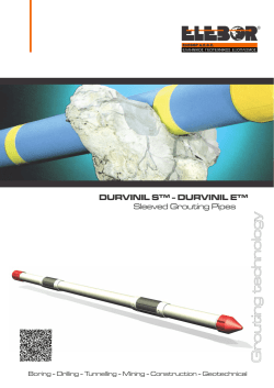 DURVINIL S - DURVINIL E sleeved grouting pipes