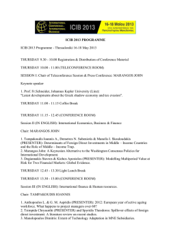 ICIB 2013 PROGRAMME ICIB 2013 Programme