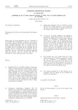 Commission Implementing Decision of 4 March 2014