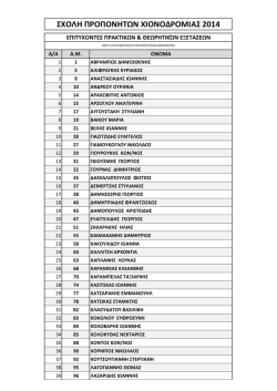 &Sigma;&Chi;&Omicron;&Lambda;&Eta; &Pi;&Rho;&Omicron;&Pi;&Omicron;&Nu;&Eta;&Tau;&Omega;&Nu; &Chi;&Iota;&Omicron;&Nu;&Omicron;&Delta;&Rho;&Omicron;&Mu;&Iota;&Alpha;&Sigma; 2014 - ski