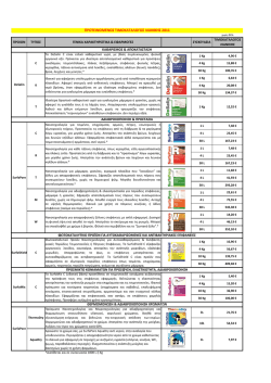 ΠΡΟΤΕΙΝΟΜΕΝΟΣ ΤΙΜΟΚΑΤΑΛΟΓΟΣ ΛΙΑΝΙΚΗΣ 2011
