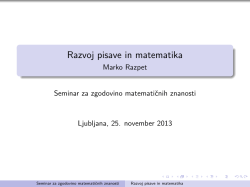 Razvoj pisave in matematika - Marko Razpet
