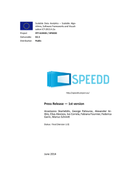 Press Release &mdash; 1st version