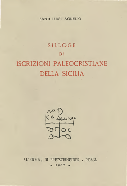 iscrizioni paleocristiane della sicilia