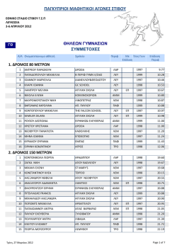 &theta;&eta;&lambda;&epsilon;&omega;&nu; &gamma;&upsilon;&mu;&nu;&alpha;&sigma;&iota;&omega;&nu;