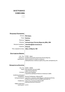 Nikos Mantzoros CV (Greek)
