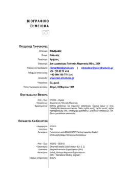 Nikos Mantzoros CV