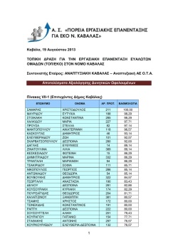 1 &Kappa;&alpha;&beta;ά&lambda;&alpha;, 19 &Alpha;&upsilon;&gamma;&omicron;ύ&sigma;&tau;&omicron;&upsilon; 2013 &Tau;&Omicron;&Pi;&Iota;&Kappa;&Eta; &Delta;&Rho;&Alpha;&Sigma;&Eta; &Gamma;&Iota;&Alpha; &Tau;&Eta;&Nu;