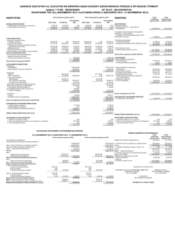 ΙΣΟΛΟΓΙΣΜΟΣ ΤΗΣ 31ης ΔΕΚΕΜΒΡΙΟΥ 2013 13η ΕΤΑΙΡΙΚΗ