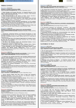 FRIDAY 20 MAY SATURDAY 21 MAY