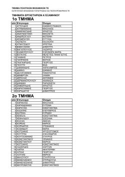 1&omicron; &Tau;&Mu;&Eta;&Mu;&Alpha; 2&omicron; &Tau;&Mu;&Eta;&Mu;&Alpha;