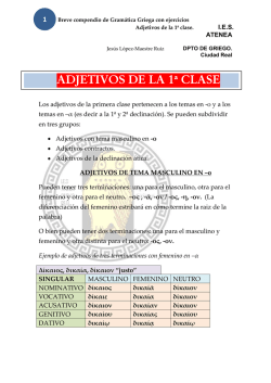 ADJETIVOS DE LA 1&ordf; CLASE