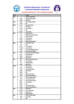 Sporting Calendar 2012 - Cyprus Motorsport Federation