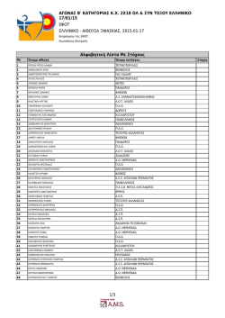 αγωνας β` κατηγοριας κ.χ. 2χ18 ολ & συν τοξου ελληνικο 17/01/15