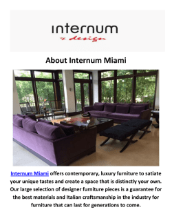 Internum Miami- Contemporary Furniture in Miami