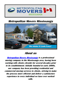 Metropolitan Movers Mississauga Moving Company