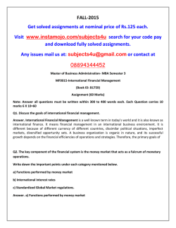 MF0015-International Financial Management