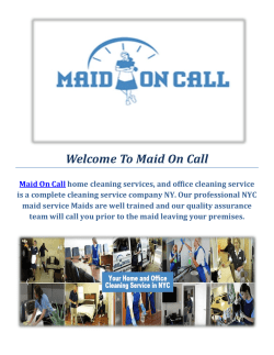 Office Cleaning Company NYC : Maid On Call
