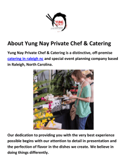 Yung Nay Private Chef & Catering Raleigh NC