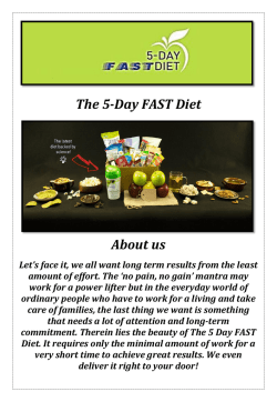 The 5 Day FAST Diet (201-569-2900)