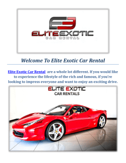 Elite Exotic Car Rental Luxury Car in Las Vegas