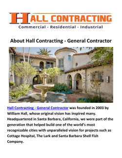 General Hall Contractor in Santa Barbara Construction