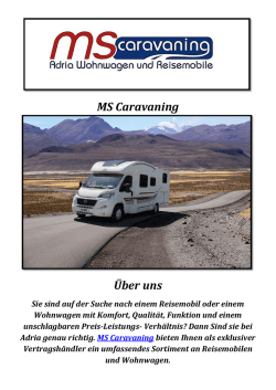 MS Caravaning: Adria Wohnwagen