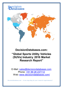Global Sports Utility Vehicles (SUVs) Market 2016:Industry Trends and Analysis