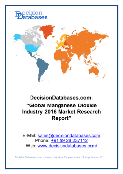 Manganese Dioxide Market International Analysis and Forecasts 2020